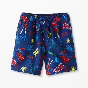 Hanna Andersson Spider-Man Kids Swim Trunks - Blue and Red